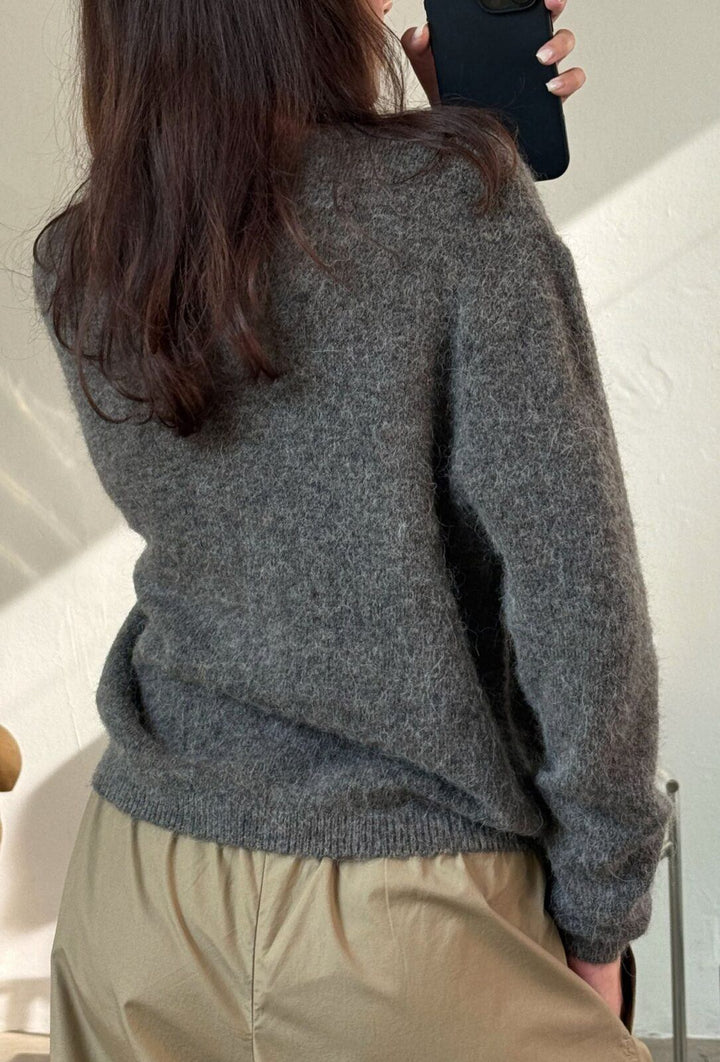 Flora Cardigan Knit Mole Melange