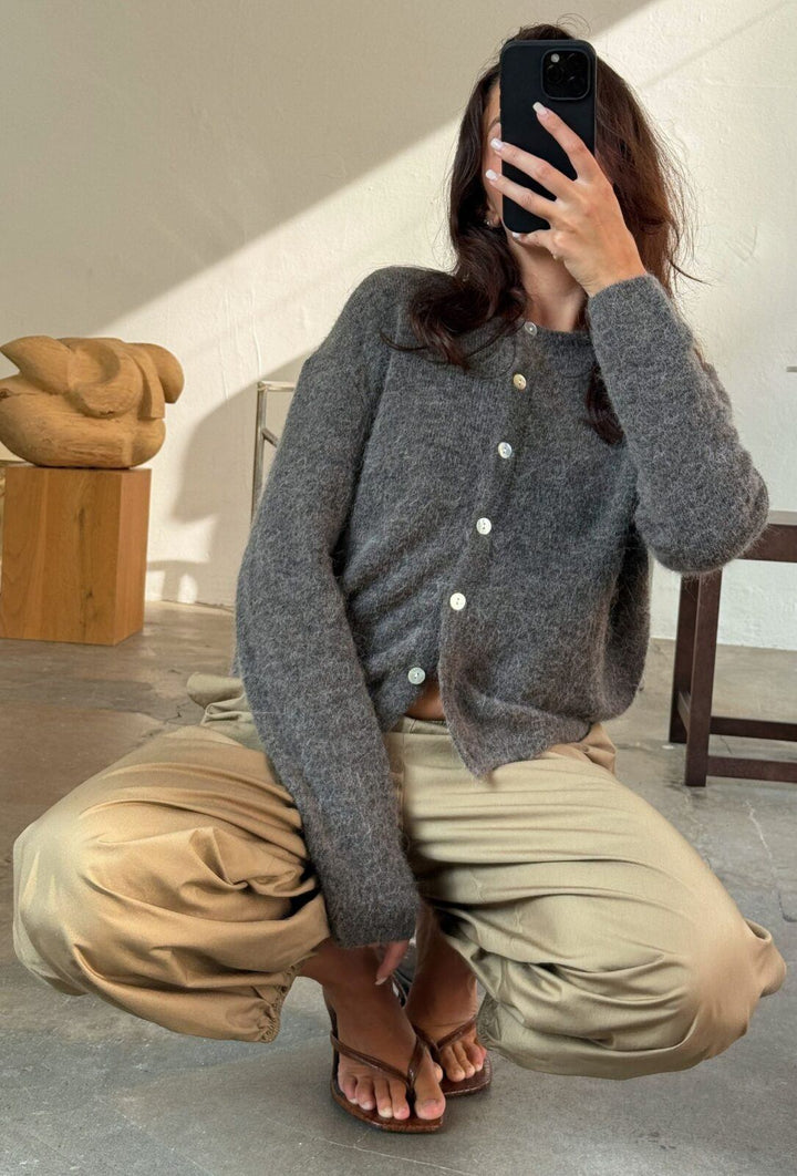 Flora Cardigan Knit Mole Melange