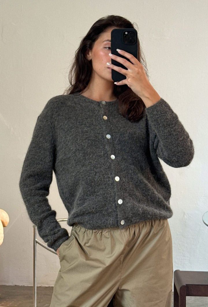 Flora Cardigan Knit Mole Melange
