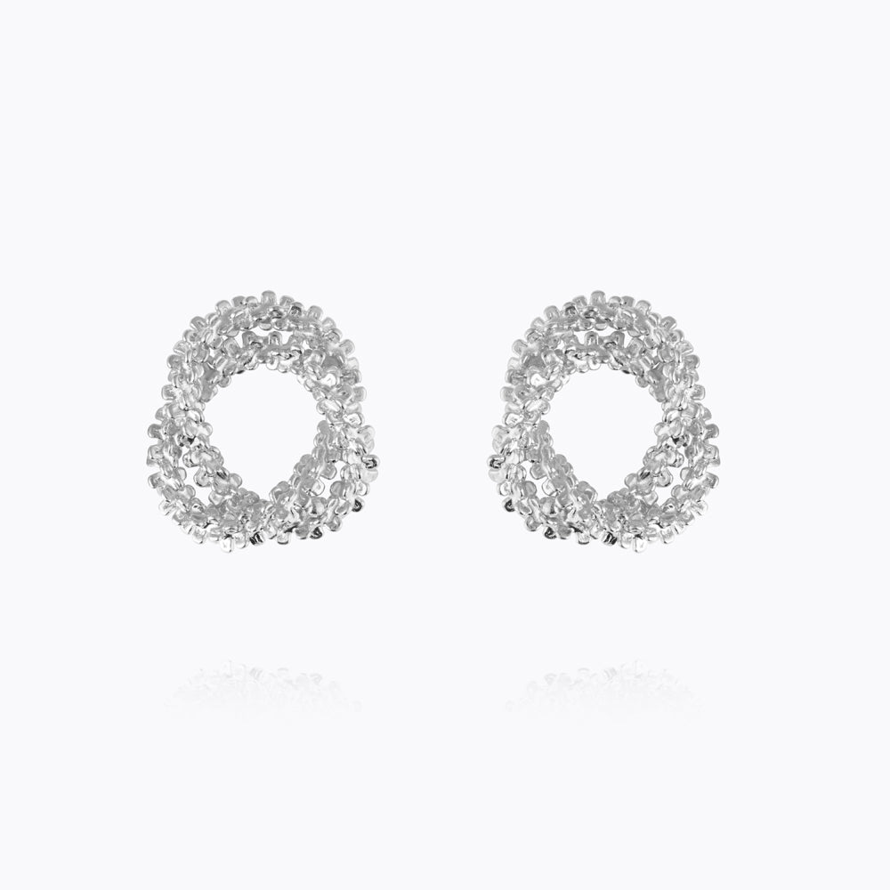 Gemma Knot Earrings Rhodium