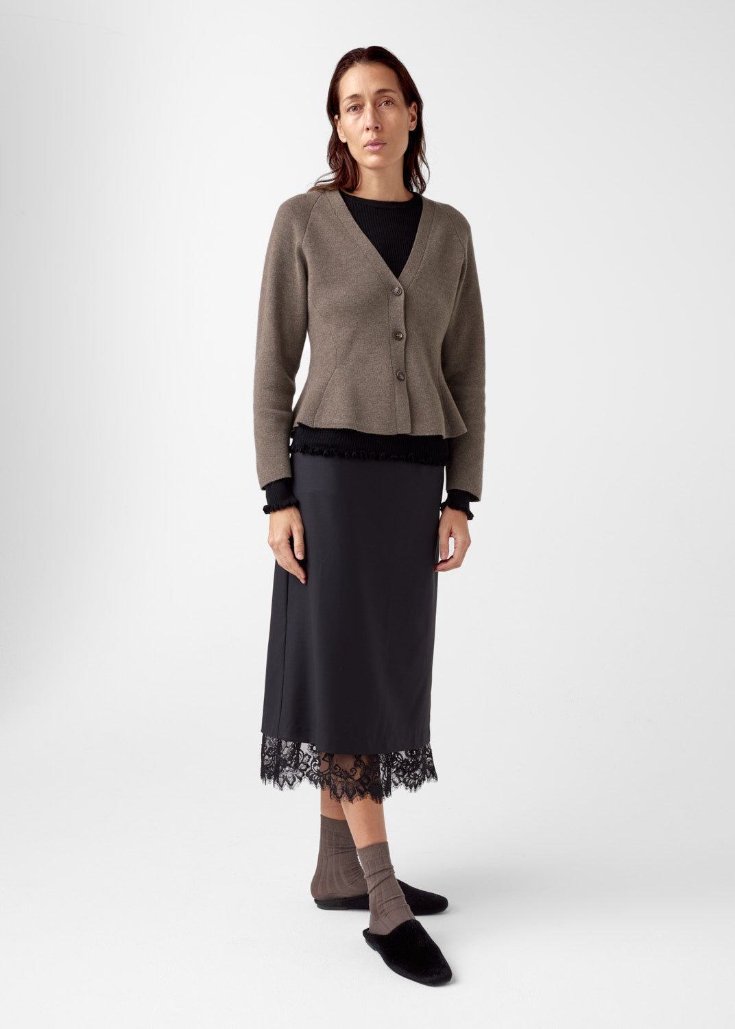 Ginny Merino Cardigan Espresso
