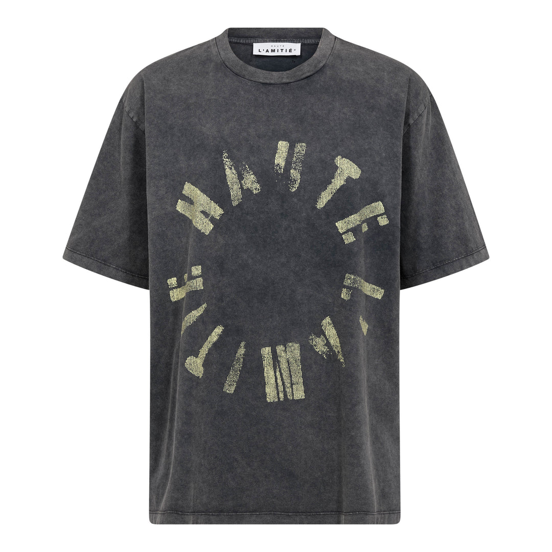 Logo Circle Tee Black Acid Wash