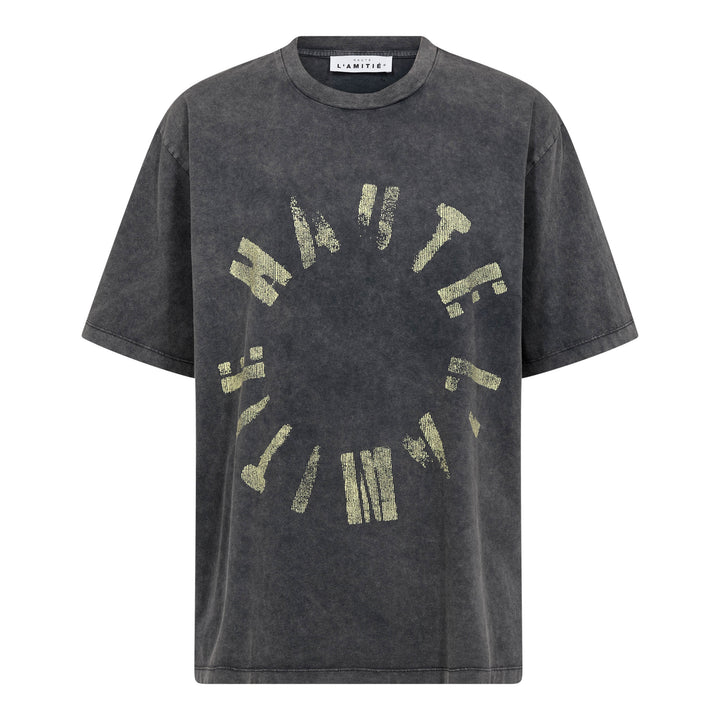 Logo Circle Tee Black Acid Wash
