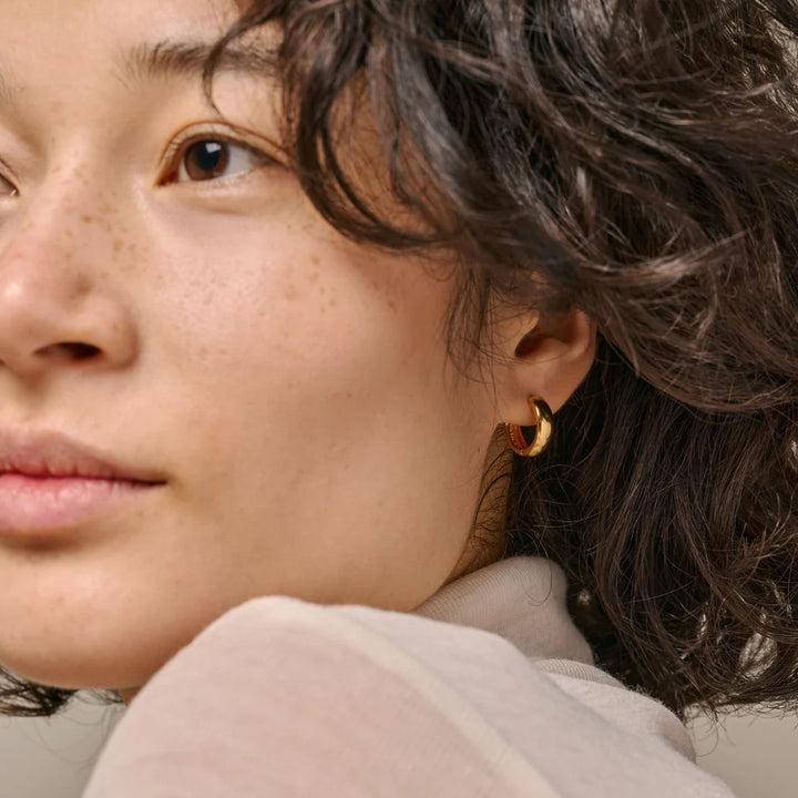 Classic Wide 15mm Hoops Gold