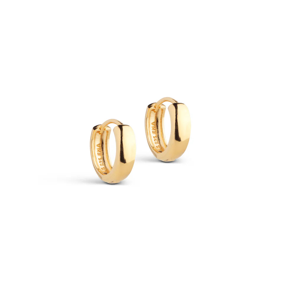 Classic Wide 15mm Hoops Gold