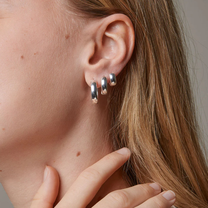 Classic Wide 20mm Hoops Silver