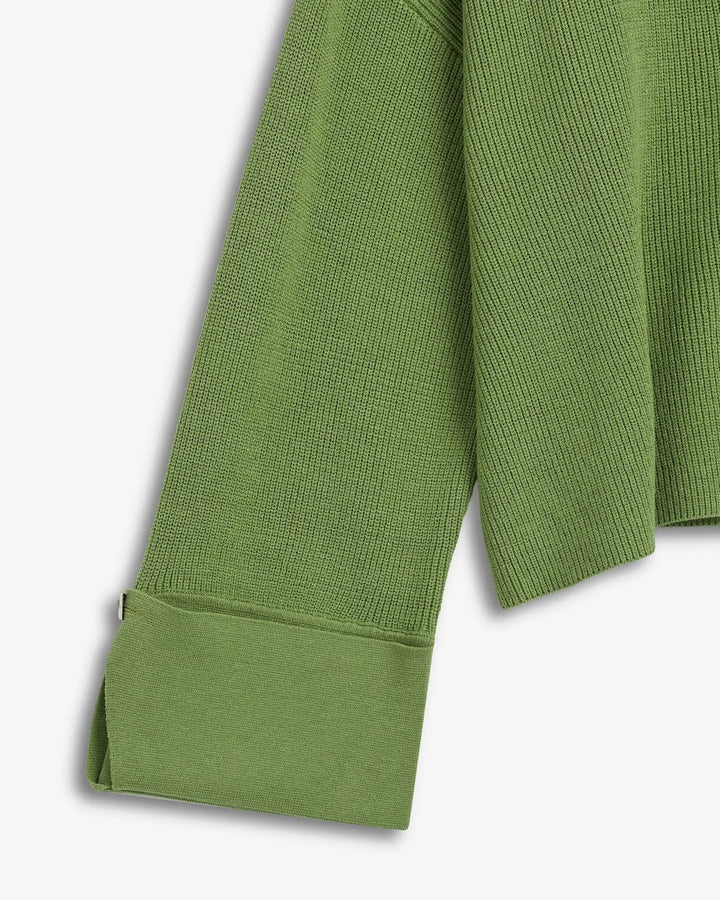 Atari Rib Cardigan Leaf Green
