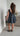 Shiny Weft Denim Mini Dress Rinse