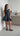 Shiny Weft Denim Mini Dress Rinse