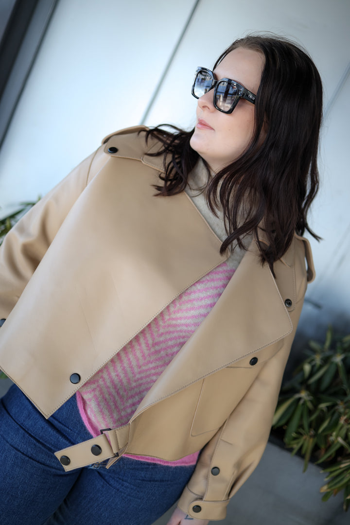 Simi Leather Jacket Beige