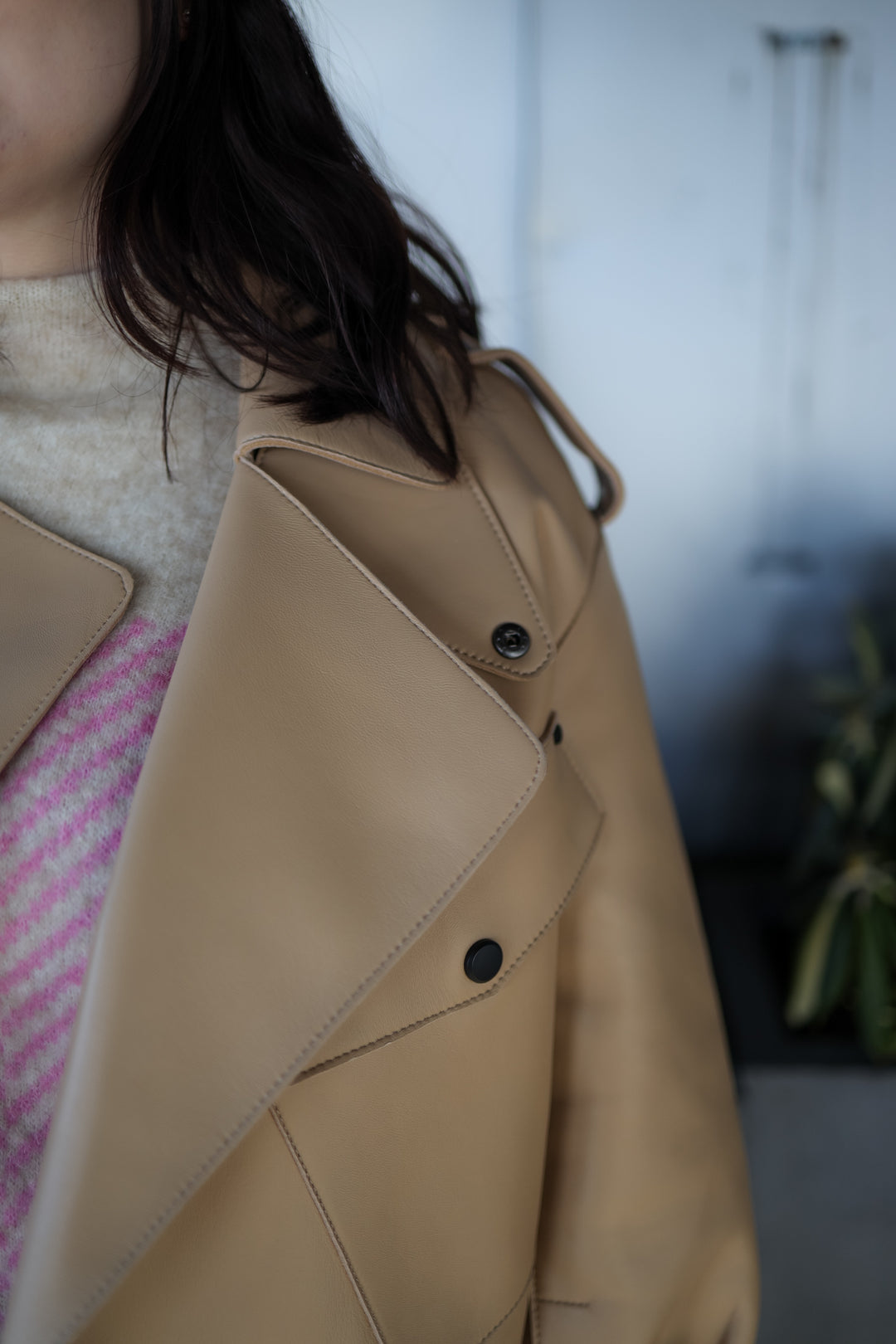 Simi Leather Jacket Beige