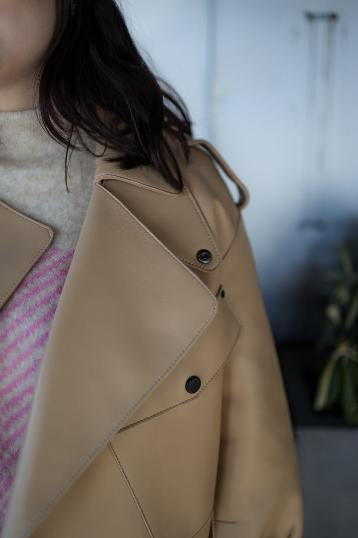 Simi Leather Jacket Beige