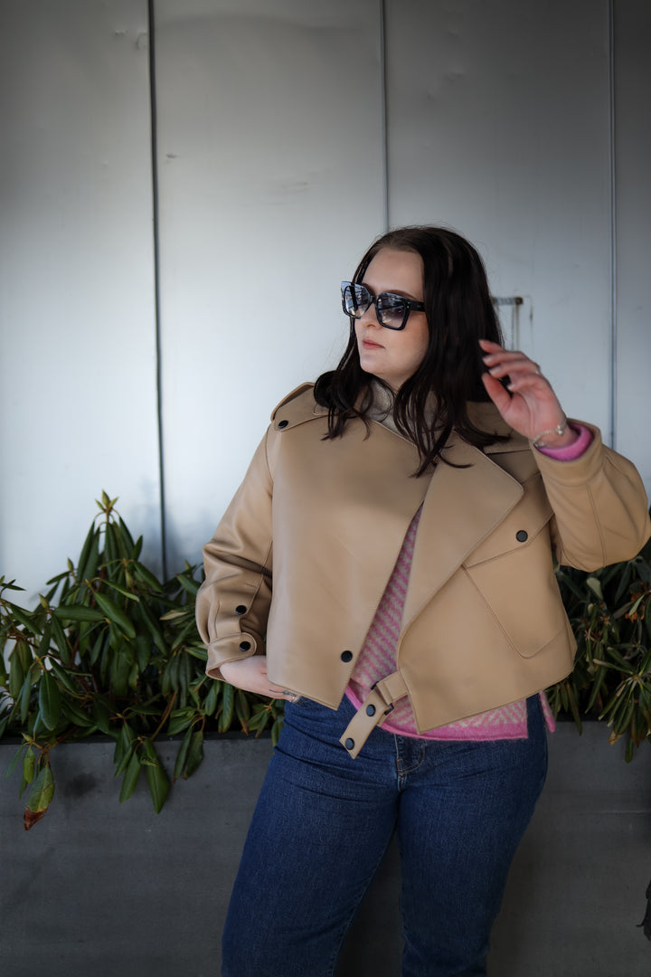 Simi Leather Jacket Beige