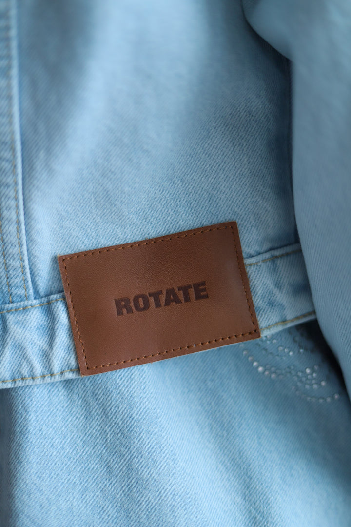 Round Sleeve Denim Jacket Light Blue Denim