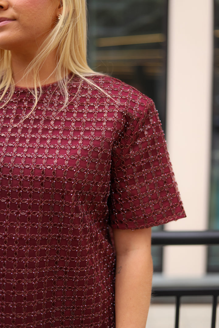 Beaded Oversized Top Zinfandel