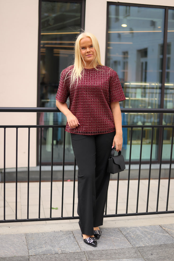 Beaded Oversized Top Zinfandel