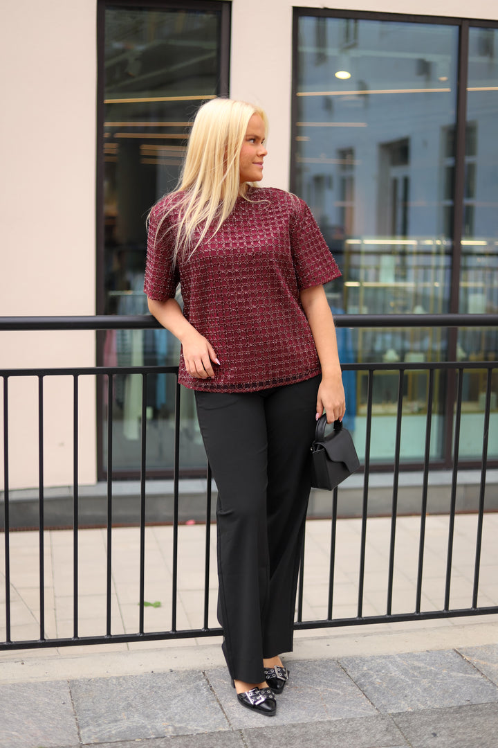 Beaded Oversized Top Zinfandel