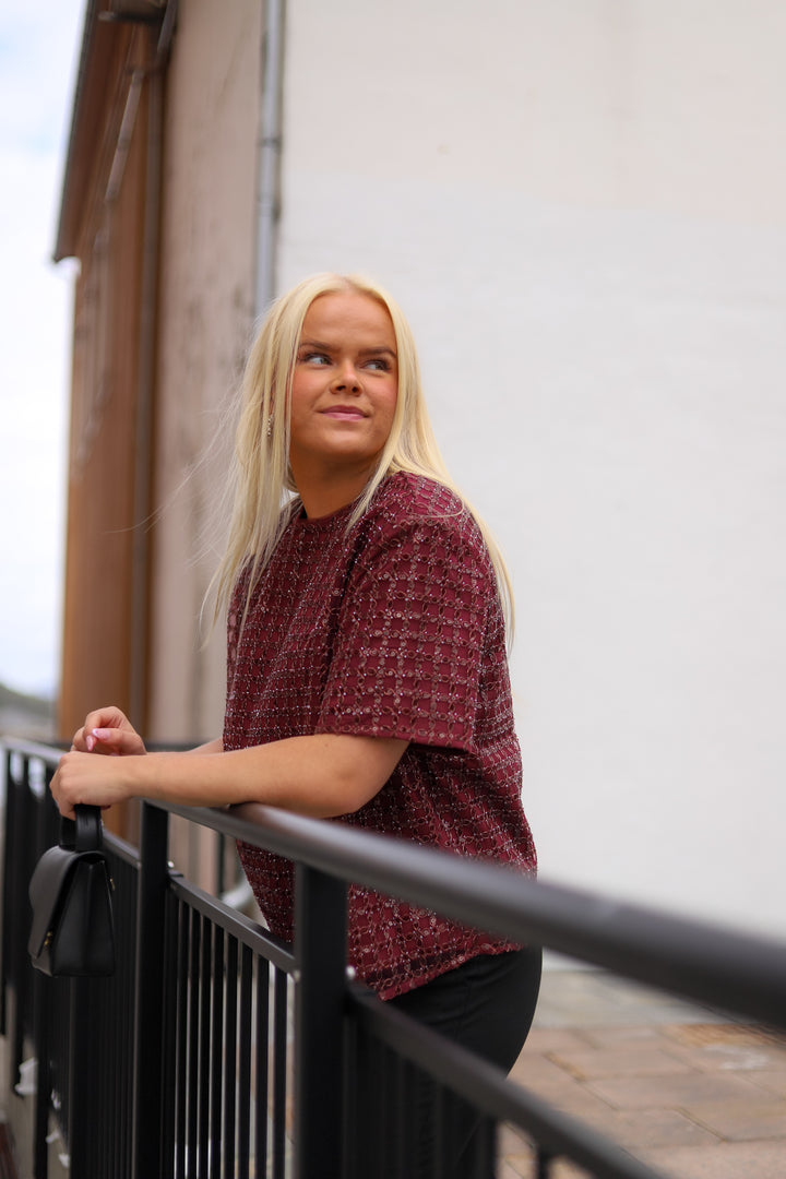 Beaded Oversized Top Zinfandel