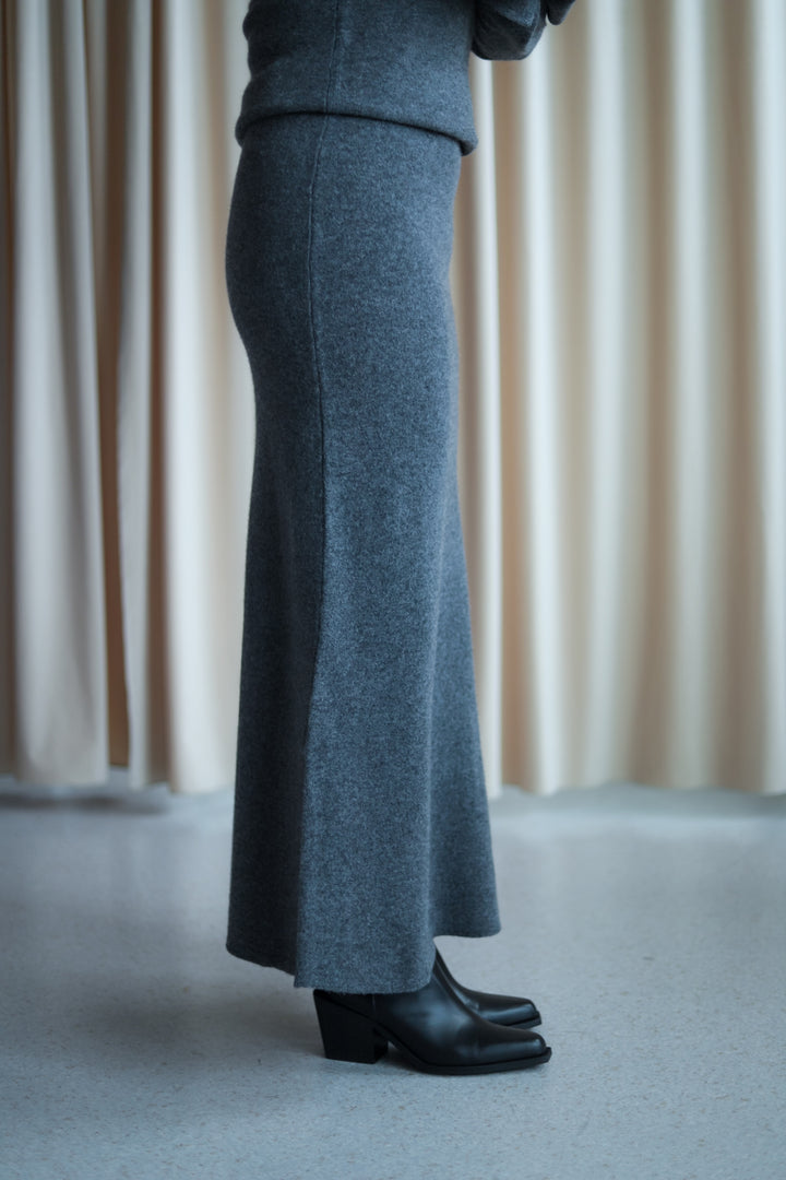 Jana Knit Skirt Dark Grey Melange