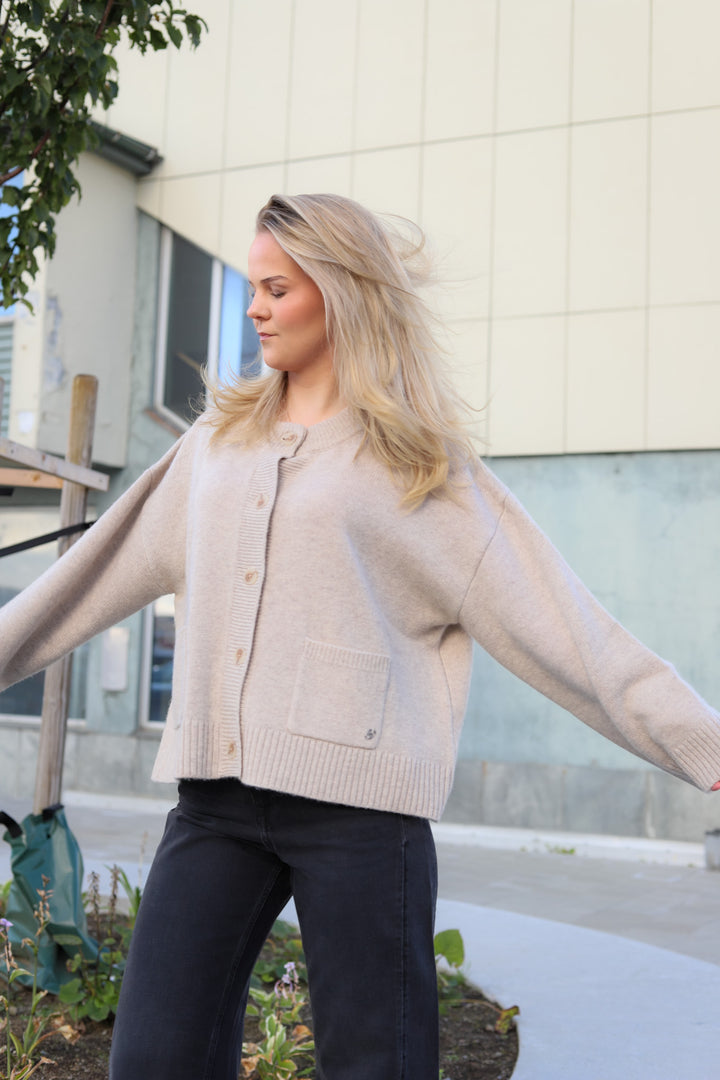 Julia Wide Cardigan Ecru Mix