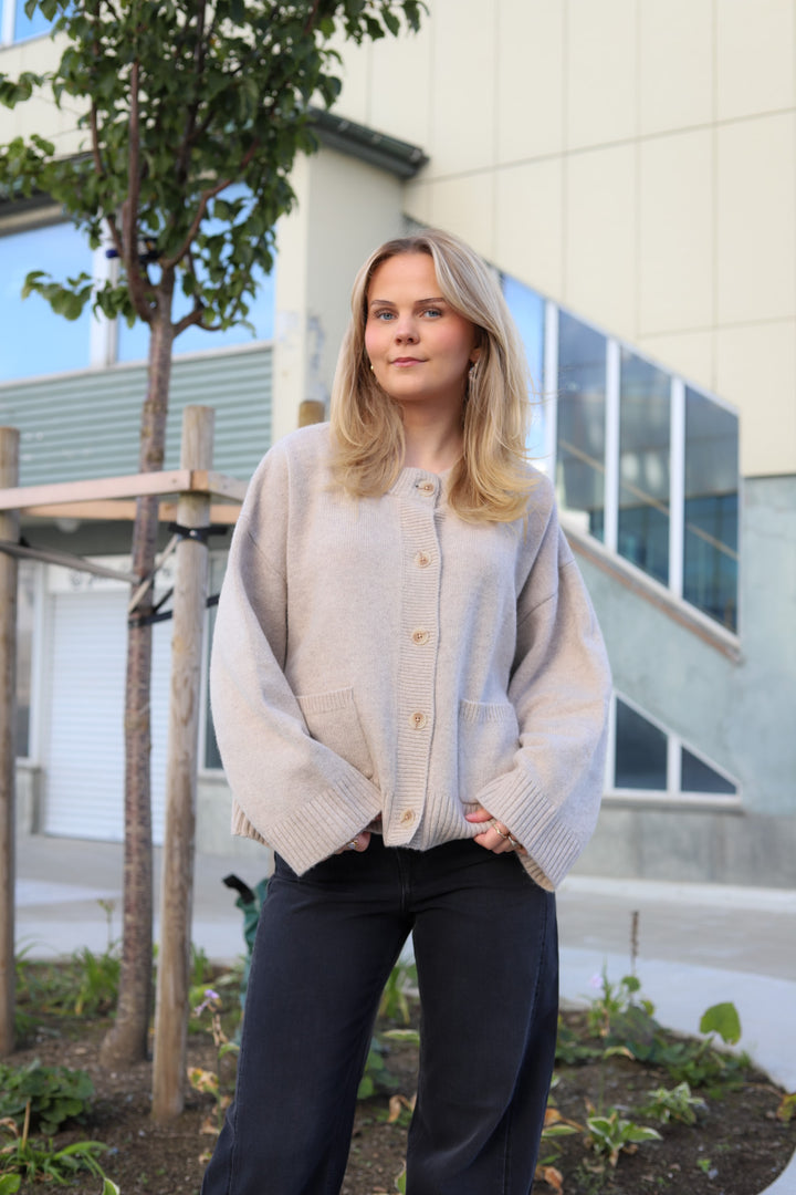 Julia Wide Cardigan Ecru Mix