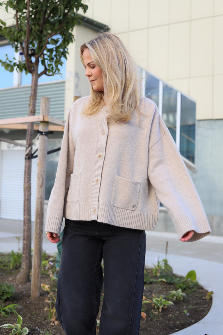 Julia Wide Cardigan Ecru Mix