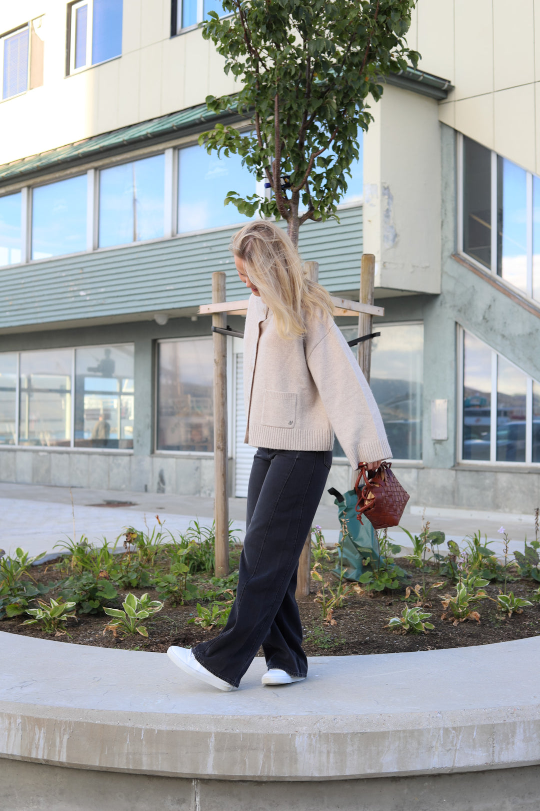 Julia Wide Cardigan Ecru Mix