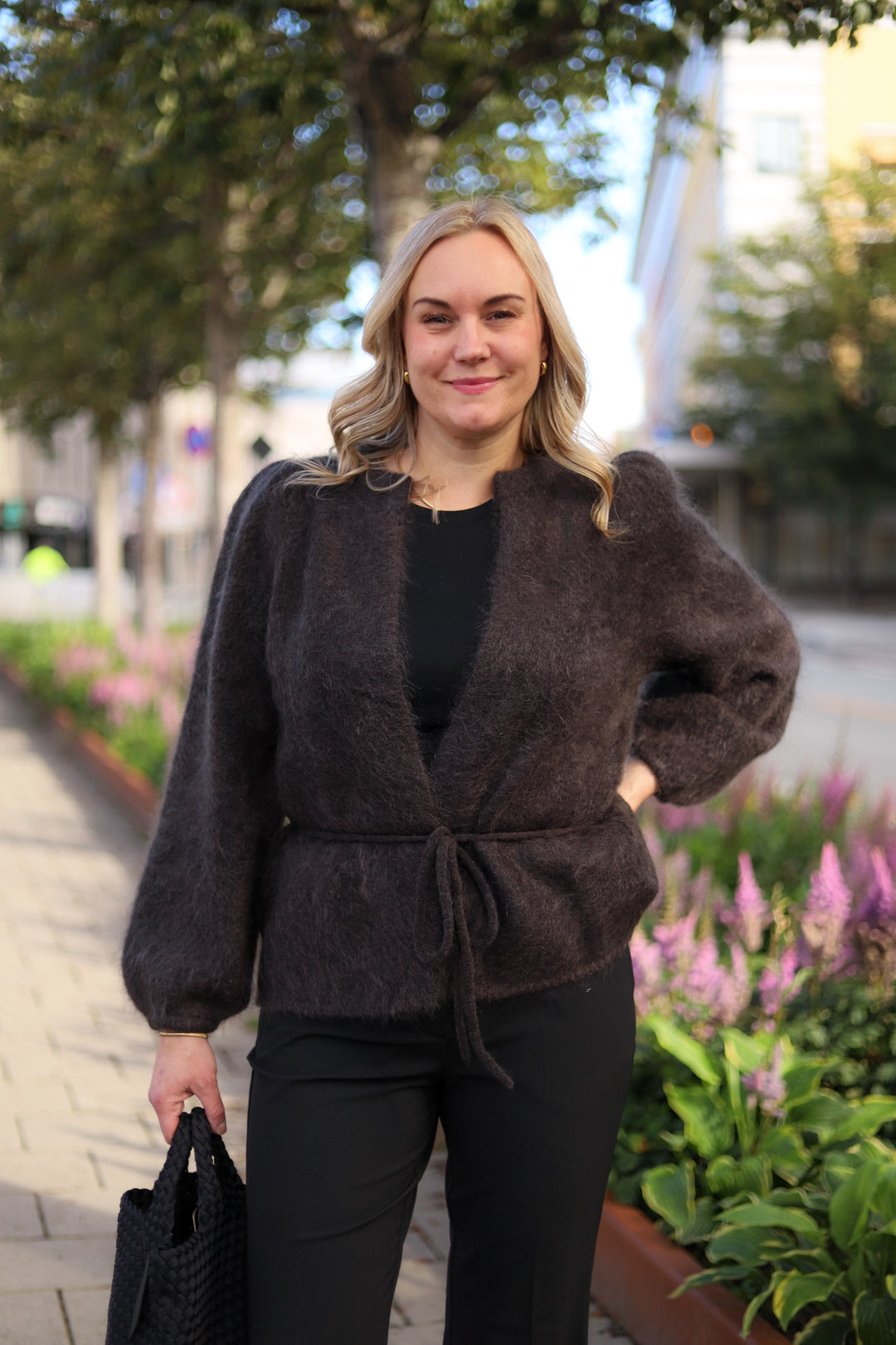 Fredrikke Chunky Cardigan Dark Brown