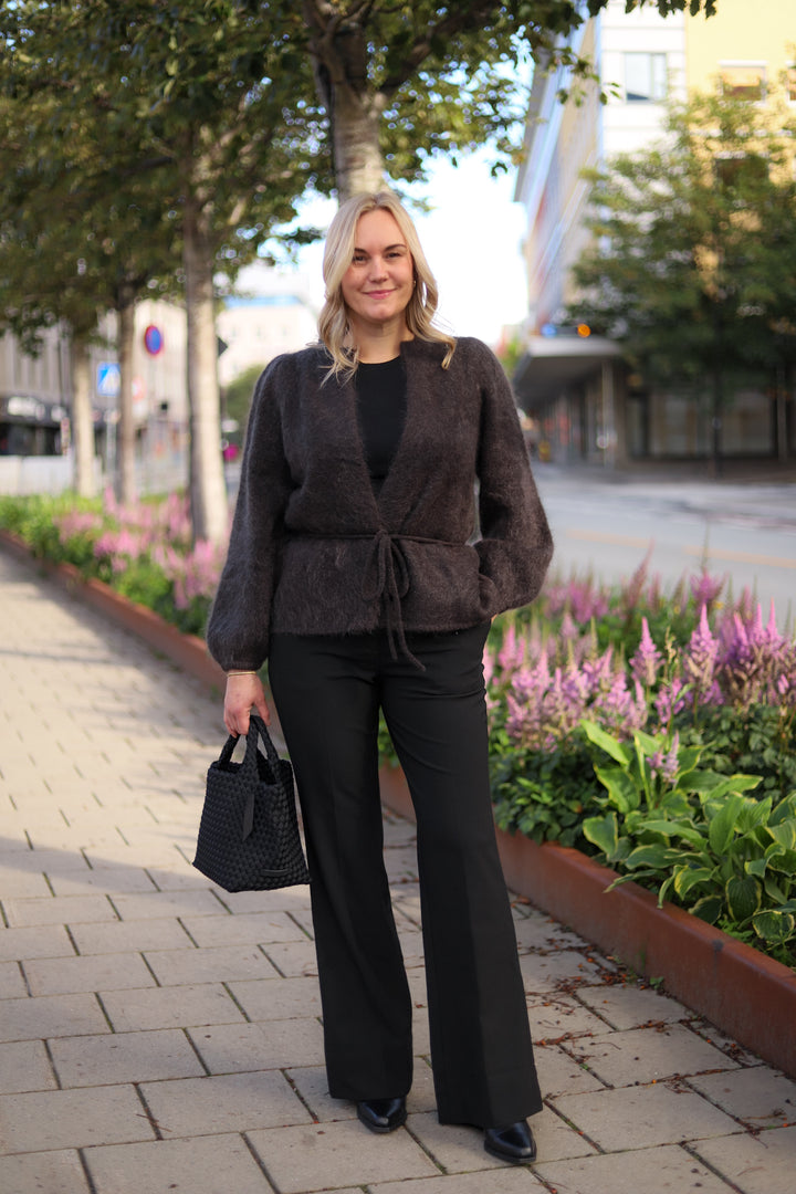 Fredrikke Chunky Cardigan Dark Brown