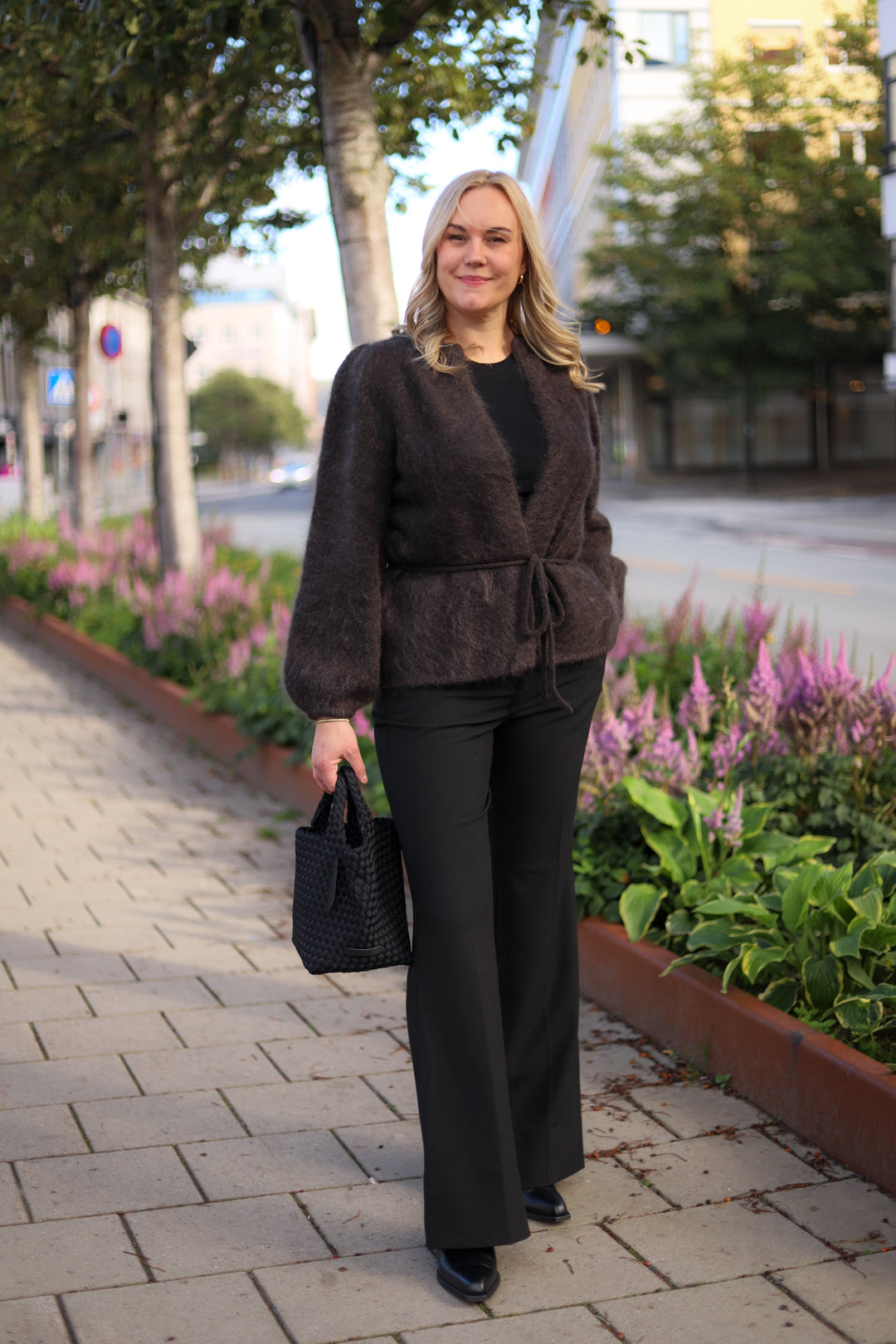 Fredrikke Chunky Cardigan Dark Brown