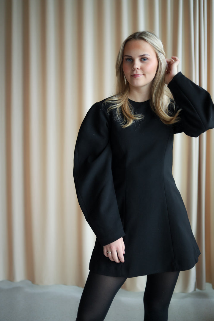 Suiting Flared Mini Dress Black