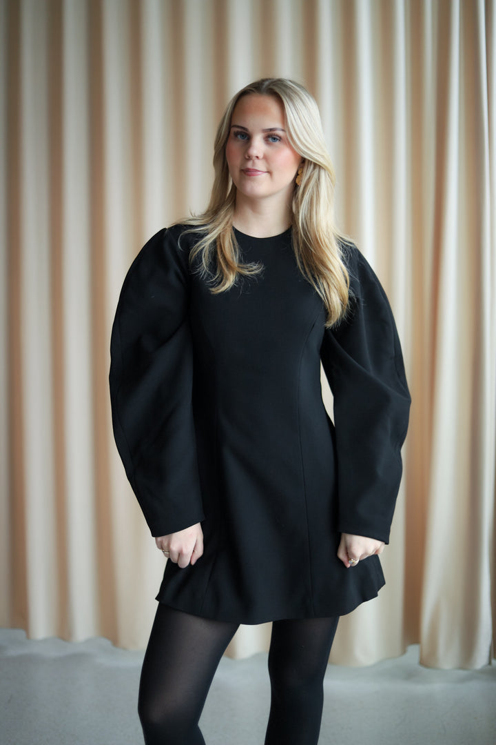 Suiting Flared Mini Dress Black