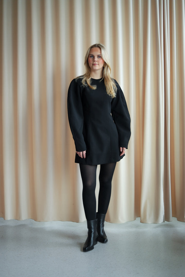 Suiting Flared Mini Dress Black