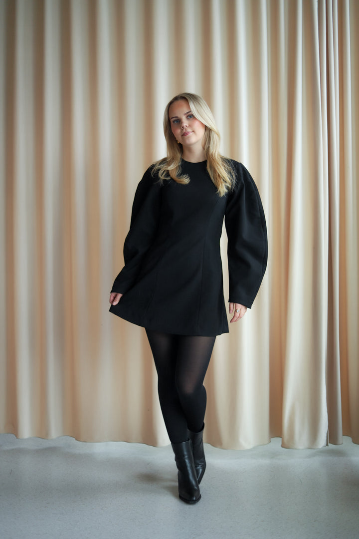 Suiting Flared Mini Dress Black