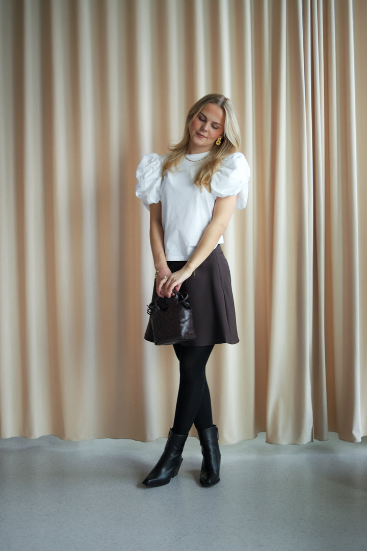 Puff Sleeve T-Shirt Bright White
