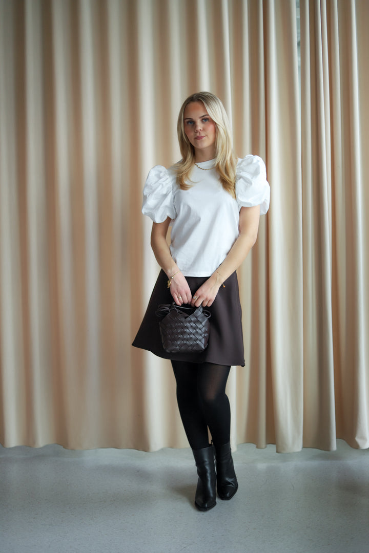 Puff Sleeve T-Shirt Bright White