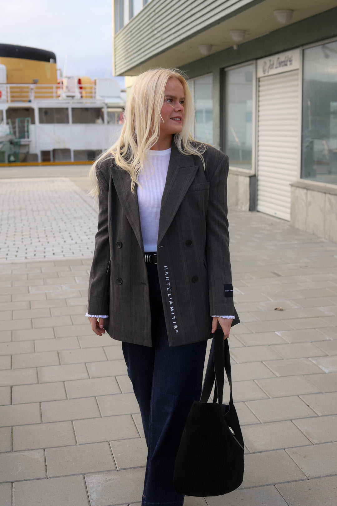 Waist Fit Check Blazer Mocca