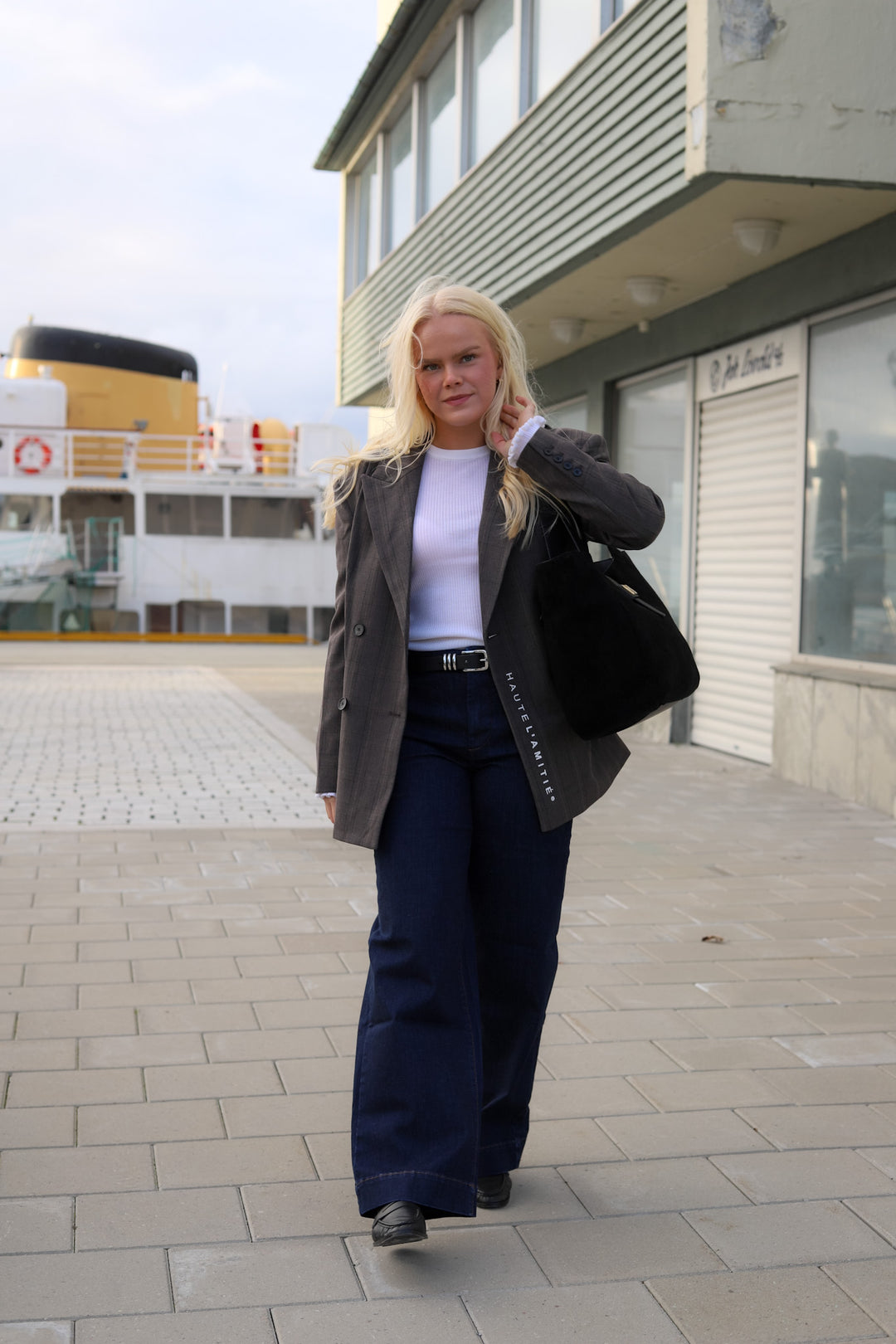Waist Fit Check Blazer Mocca