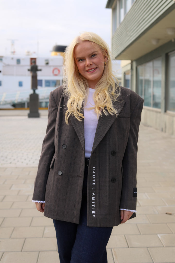 Waist Fit Check Blazer Mocca