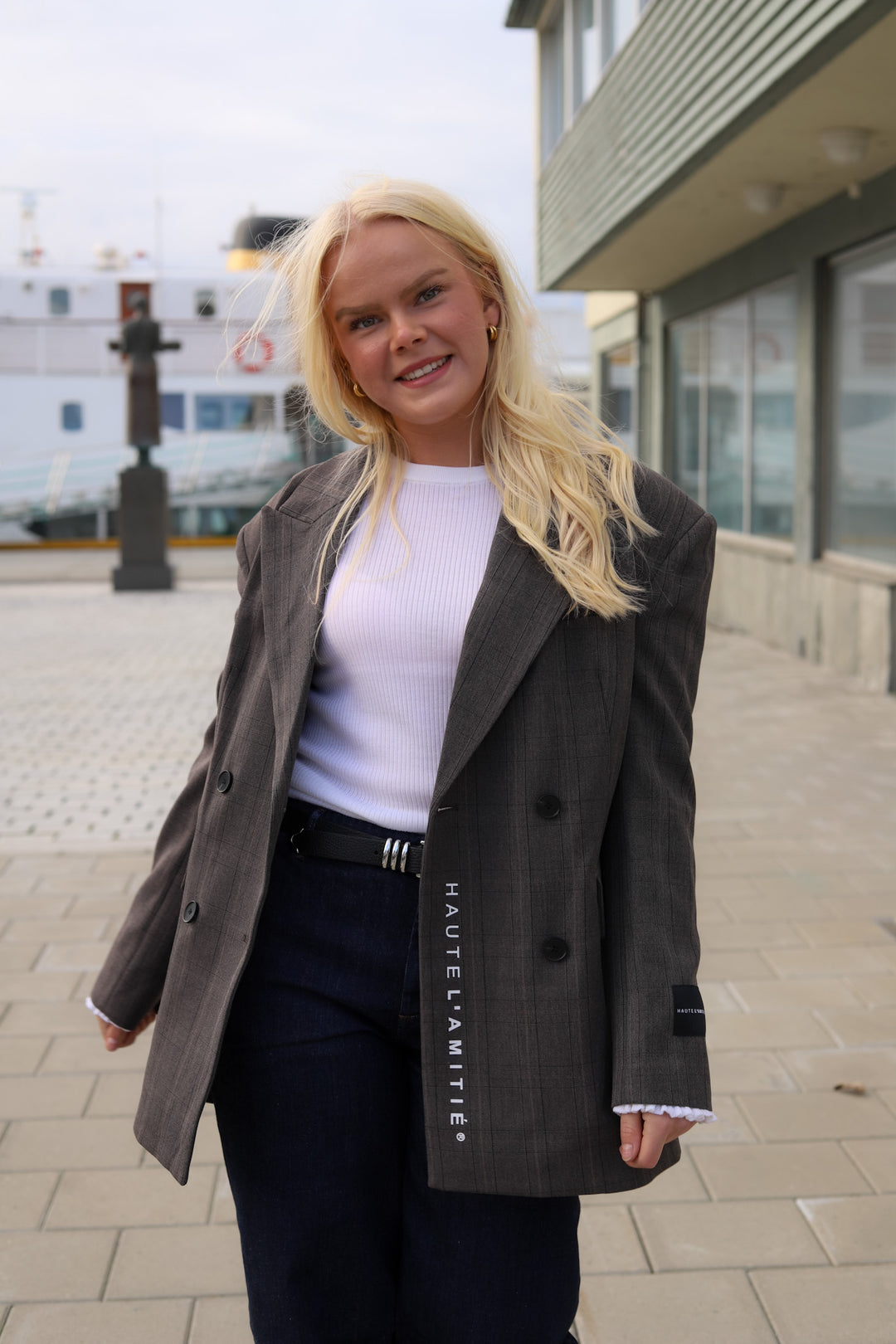 Waist Fit Check Blazer Mocca