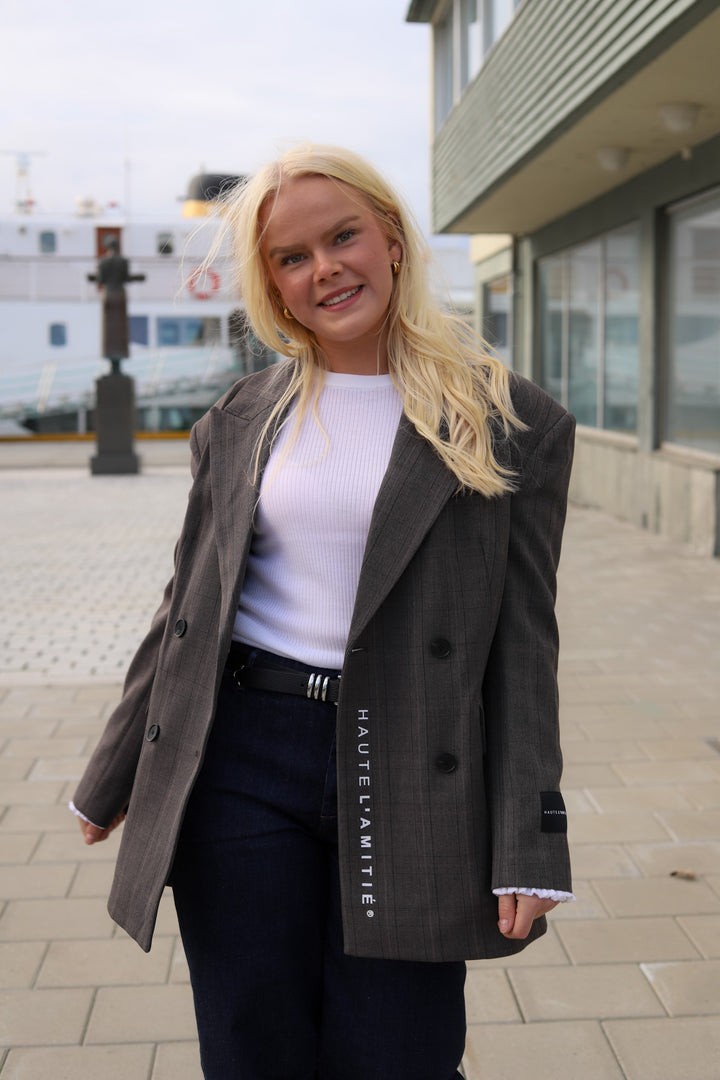 Waist Fit Check Blazer Mocca
