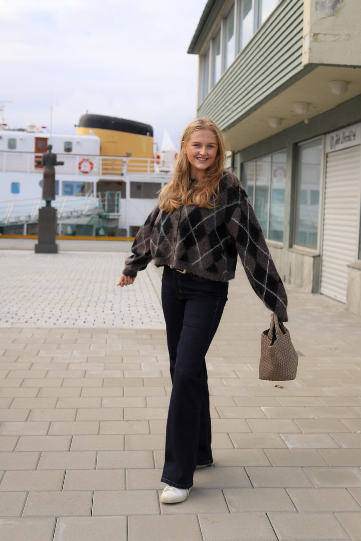 Sida Multi Cardigan Black/Chestnut