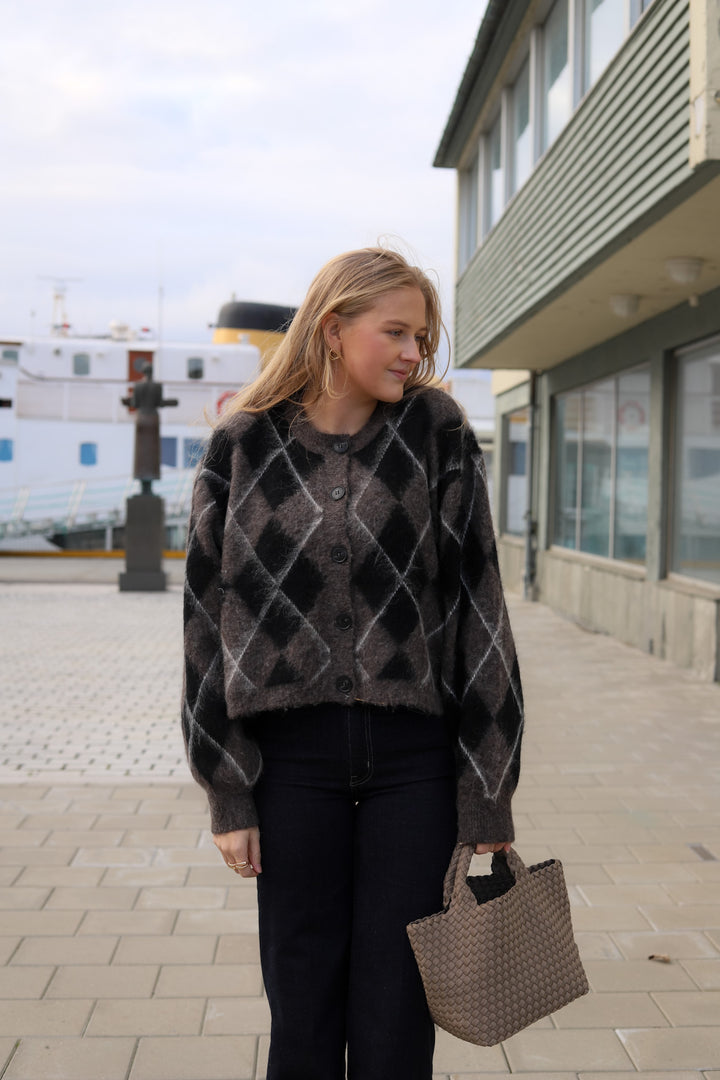 Sida Multi Cardigan Black/Chestnut
