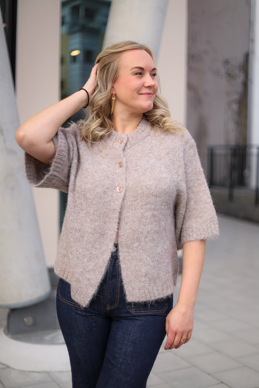 Benuta Fluffy Cardigan Beige Melange