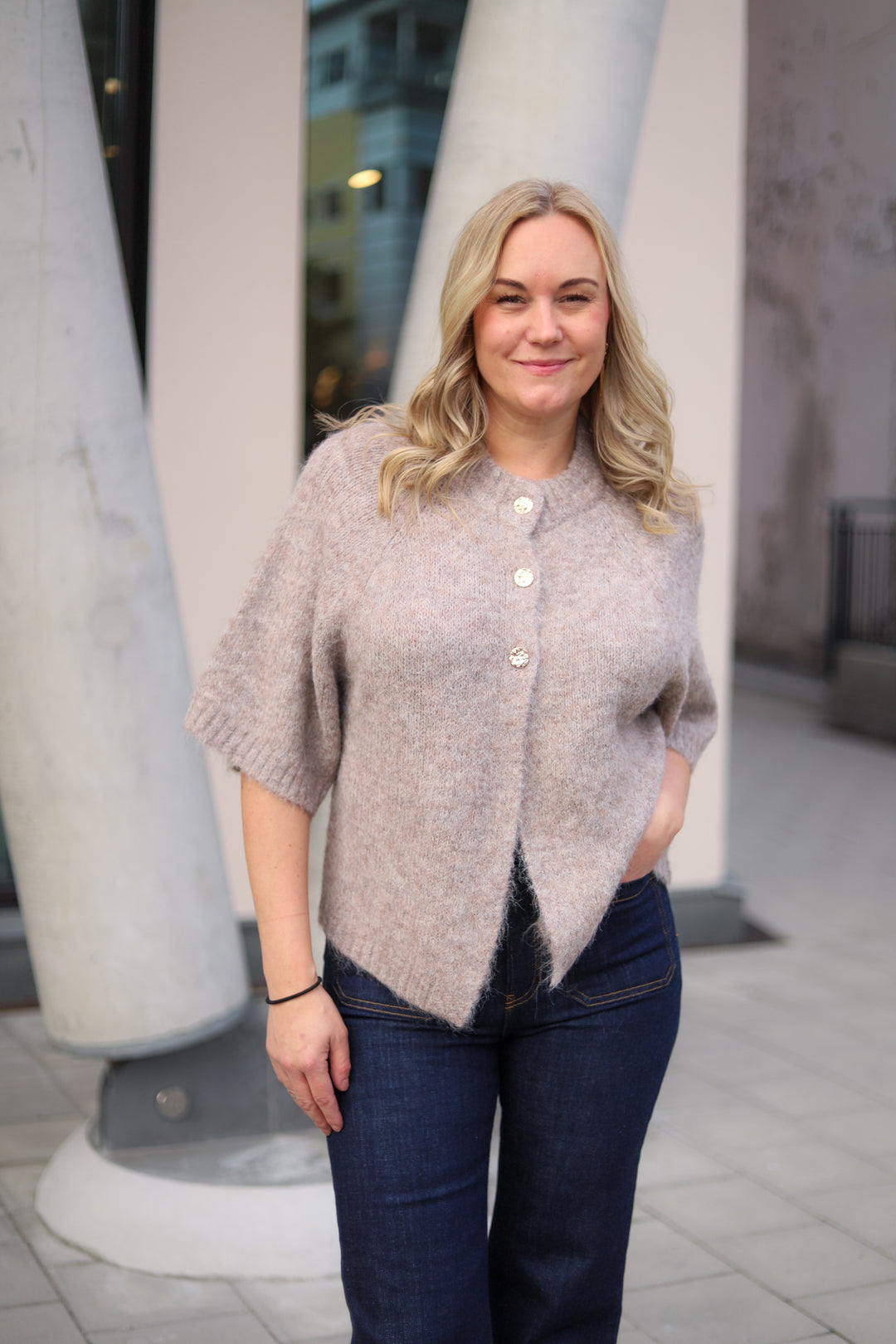 Benuta Fluffy Cardigan Beige Melange