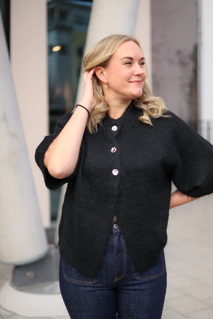Benuta Fluffy Knit Cardigan Black