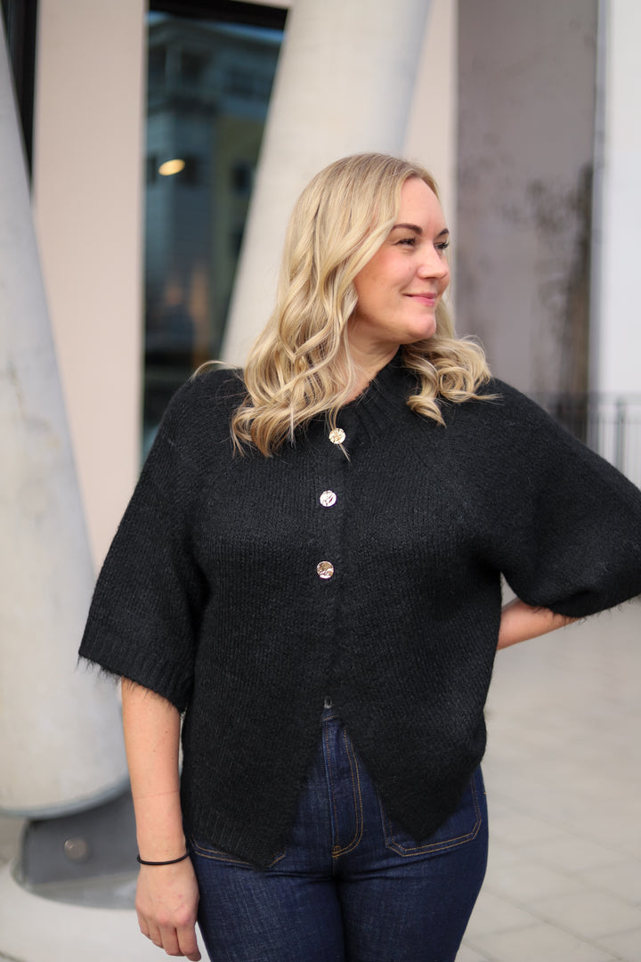 Benuta Fluffy Knit Cardigan Black