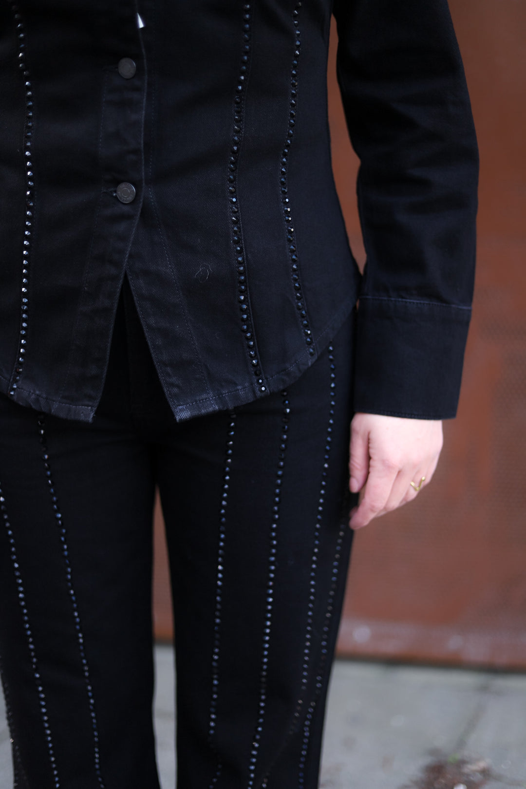 Eloise Embellished Shirt Black