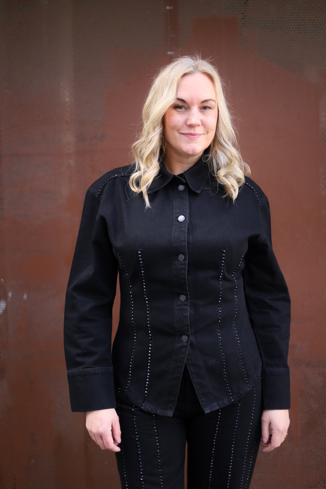 Eloise Embellished Shirt Black
