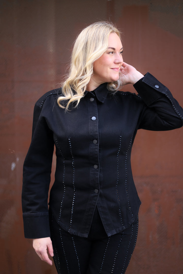 Eloise Embellished Shirt Black